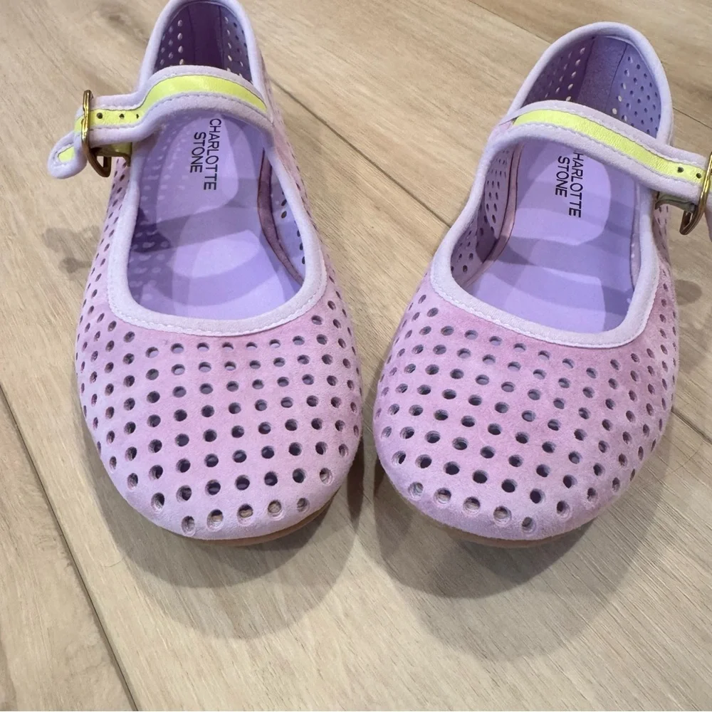 CS Raleigh suede flats Lilac Perf 7 ballet ballerina lime green mesh flats trend - Picture 2 of 11